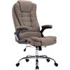 Poltrona Ufficio SAN ANTONIO TESSUTO, Imbottitura spessa, Base cromata, Fino a 150kg, color Marrone Chiaro