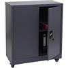 Mobiletto per Archivio BRENTON, 98x80x40cm, Serratura e Ruote con Freno, Acciaio, Grigio Scuro
