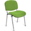 Sedia per Sala Attesa MOBY BASE, Verde Lime e gambe Cromate