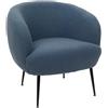 Poltrona per ospiti HARMONY, Design Elegante, Extra Imbottitura, Tessuto Blu