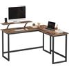 Scrivania Per Ufficio LEGO, 140x130x76cm, Metallo e Legno, Marrone