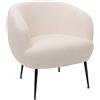 Poltrona per ospiti HARMONY, Design Elegante, Extra Imbottitura, Tessuto Bianco