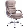 Poltrona XXL da ufficio ACUNA TESSUTO, Imbottitura doppia, in Tessuto, Base in Metallo, color Beige