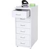Cassettiera HUT 6 CASSETTI, cm 69x28x44, in Acciaio, color Bianco