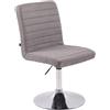 Sedia Ospiti KATE in Tessuto, Altezza regolabile, Base circolare in Metallo Cromato, Grigio