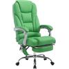 Poltrona da ufficio COMODITY MASSAGE, Poggiapiedi Estensibile, Funzione massaggiante, in Pelle Verde
