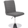 Sedia Ospiti KATE in Tessuto, Altezza regolabile, Base circolare in Metallo Cromato, Grigio Scuro