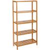 Scaffale RILEY, 5 Ripiani Regolabili, 60x26x130 cm, in Bambù Naturale