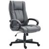 Poltrona da ufficio direzionale NINA, Comoda imbottitura, Schienale ergonomico, in Pelle color Grigio