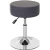 Sgabello DANKO, Girevole a 360º, Sedile Imbottito, in Tessuto colore Grigio