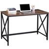 Scrivania KARAN, Design Unico, 115x60x75cm, Acciaio Nero e Legno Noce