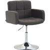Sedia di design NADIR, Comoda Imbottitura, Girevole in Tessuto Grigio Scuro