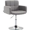 Sedia di design NADIR, Comoda Imbottitura, Girevole in Tessuto Grigio