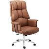 Ricondizionato Poltrona da ufficio PRESIDENT, Design Esclusivo, Pelle, Marrone