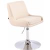 Sedia ASIA, Altezza regolabile, Base in metallo, in Pelle color Crema