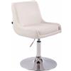 Sedia ASIA, Altezza regolabile, Base in metallo, in Pelle color Bianco