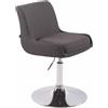 Sedia ASIA, Altezza regolabile, Base in metallo, in Tessuto color Grigio Scuro