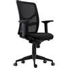 Sedia Ergonomica MILO PRO, Braccioli Regolabili in 2D, Supporto Lombare, Tessuto Ignifugo, Nero