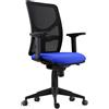 Sedia Ergonomica MILO PRO, Braccioli Regolabili in 2D, Supporto Lombare, Tessuto Ignifugo, Blu