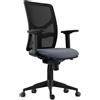 Sedia Ergonomica MILO PRO, Braccioli Regolabili in 2D, Supporto Lombare, Tessuto Ignifugo, Grigio