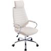 Poltrona Executive RENO TESSUTO, Telaio in Metallo, Ampio Schienale, in Tessuto Beige