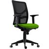 Sedia Ergonomica MILO PRO, Braccioli Regolabili in 2D, Supporto Lombare, Tessuto Ignifugo, Verde