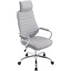 Poltrona Executive RENO TESSUTO, Telaio in Metallo, Ampio Schienale, in Tessuto o Grigio Chiaro