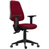 Sedia da Ufficio INDIANA PRO, Ergonomica, Braccioli 2D, Tessuto Ignifugo Bordeaux