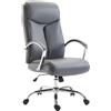 Poltrona da ufficio BAUDY, in Pelle, color Grigio
