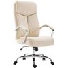 Poltrona da ufficio BAUDY, in Pelle color Crema