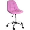 Sedia di design ARBEN, in Pelle color Rosa