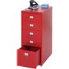 Cassettiera AREN, cm 69x28x44, in Acciaio color Rosso