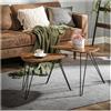 Set da 2 Tavolini KELSEA, Perfetti per Vari Ambienti, Struttura Acciaio, Ripiano in Legno