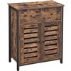 Mobiletto KAELAN, Con Ante e Cassetto, 70x30x80cm, in Legno colore Faggio