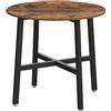 Tavolo da Appoggio POLY, 80x80x75cm, Stile Industriale, in Acciaio e Legno
