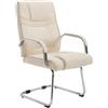 Poltrona Attesa DENVER TESSUTO, Base in metallo, Braccioli imbottiti, Beige