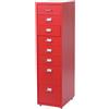 Cassettiera AREN 8 CASSETTI, 109x28x44cm, in Acciaio, color Rosso