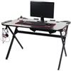 Scrivania Gaming JEREMY, Design Sportivo, 130x76,5x78cm, Metallo e Legno Nero