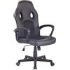 Sedia Gaming XENON, Stile Sportivo, Girevole, Imbottita, in Pelle Nera
