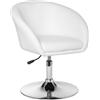 Poltroncina KORAL, Girevole, Comoda Imbottitura, in Pelle colore Bianco