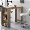 Scrivania Per Computer YOLI, con Mensole, 120x60x107,5cm, in Legno Rovere