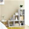 Libreria CHANTAL, 6 Scomparti Cubici, 97,5x29x97,5 cm, In Legno Bianco