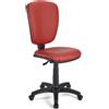 Sedia da ufficio CALIPSO SENZA BRACCIOLI PELLE, in rosso