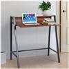 Scrivania per PC NELLY, 84x45x85 cm, in Metallo e Legno color Noce