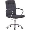 Sedia Operativa TENDER, Struttura in Metallo, Design Moderno, Tessuto Nero