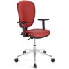 Sedia da ufficio CALIPSO PRO PELLE, in rosso
