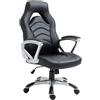 Poltrona Gaming ALPHA, Linee Sportive, Comoda Imbottitura, Pelle Nera