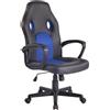 Sedia Gaming XENON, Stile Sportivo, Girevole, Imbottita, in Pelle Nera/Blu