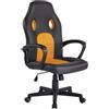 Sedia Gaming XENON, Stile Sportivo, Girevole, Imbottita, in Pelle Nera/Gialla