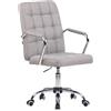 Sedia Operativa TENDER, Struttura in Metallo, Design Moderno, Tessuto Grigio